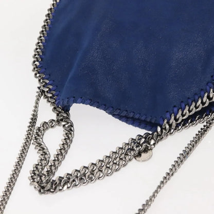 Stella McCartney Falabella Fold Over Shaggy Deer, Blue, Polyester, Shoulder Bag