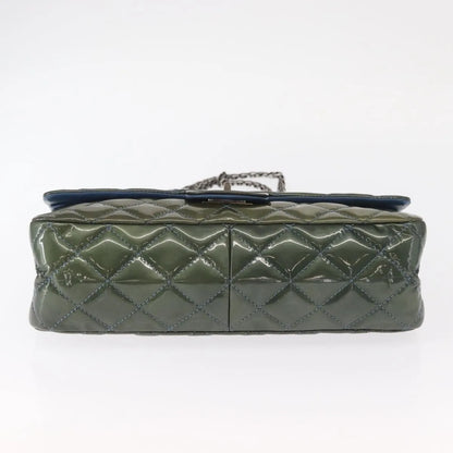 Chanel Reissue 2.55 Flap Quilted Patent, Green, Metal, Shoulder Bag