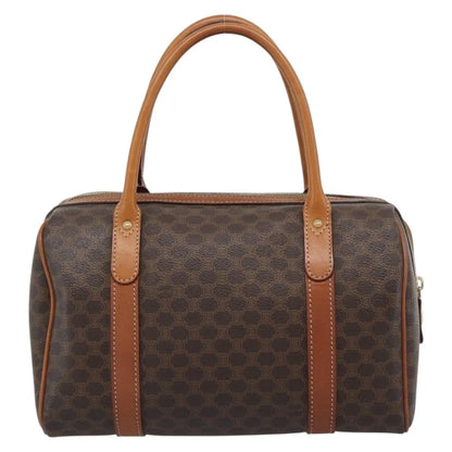 Celine boston Macadam Canvas, Brown, PVC, Travel Bag