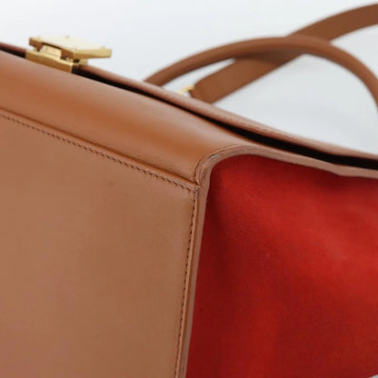 Celine Trapeze Leather with Suede, Brown, Leather, Handbag