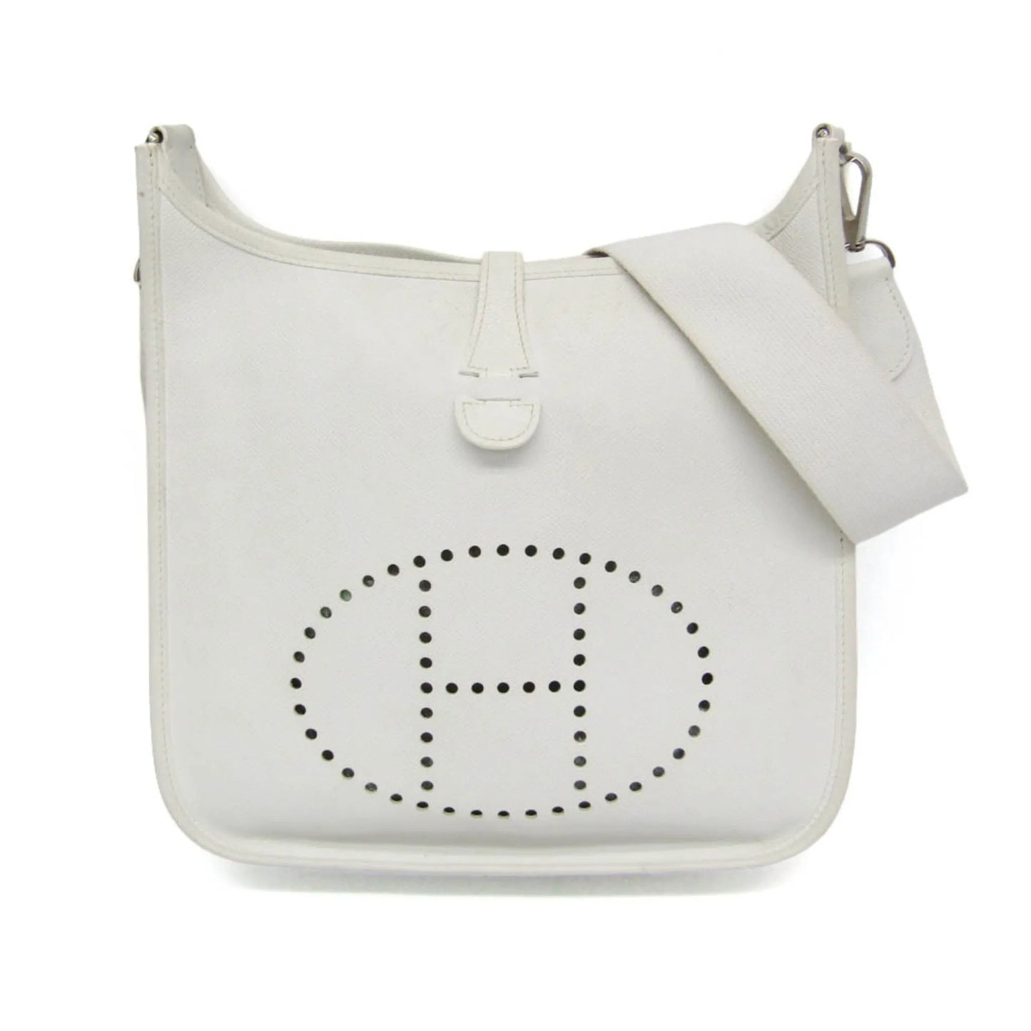 Hermes Evelyne Bag Gen II Epsom, White, Leather, Shoulder Bag