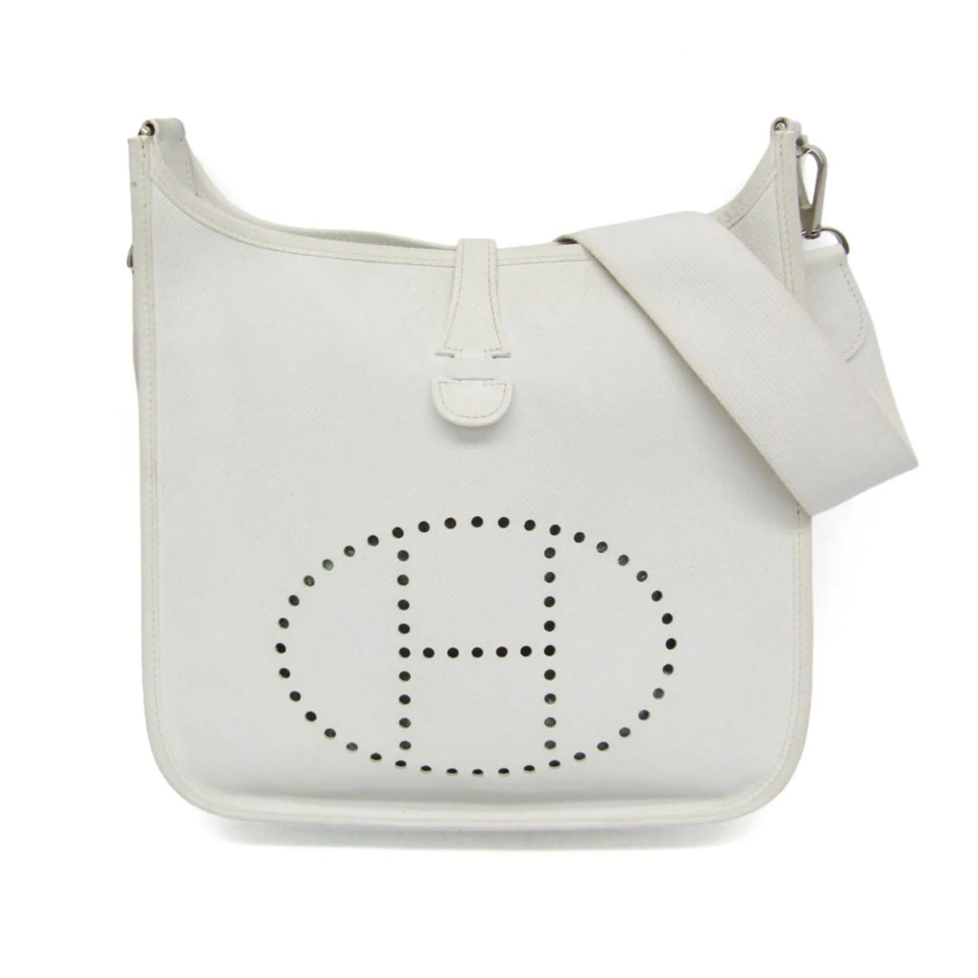 Hermes Evelyne Bag Gen II Epsom, White, Leather, Shoulder Bag