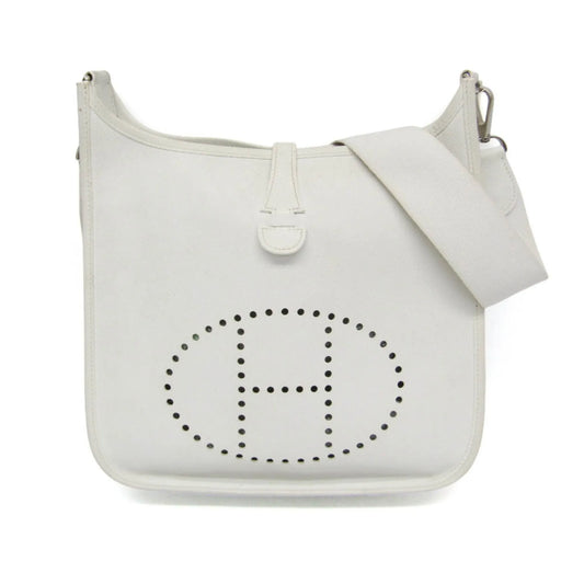 Hermes Evelyne Bag Gen II Epsom, White, Leather, Shoulder Bag