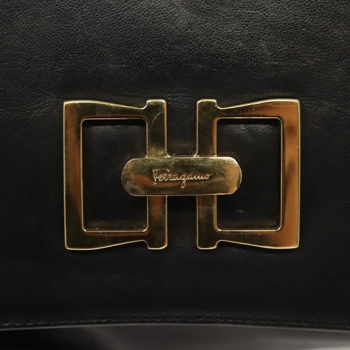 Salvatore Ferragamo Vintage Leather, Black, Leather, Handbag