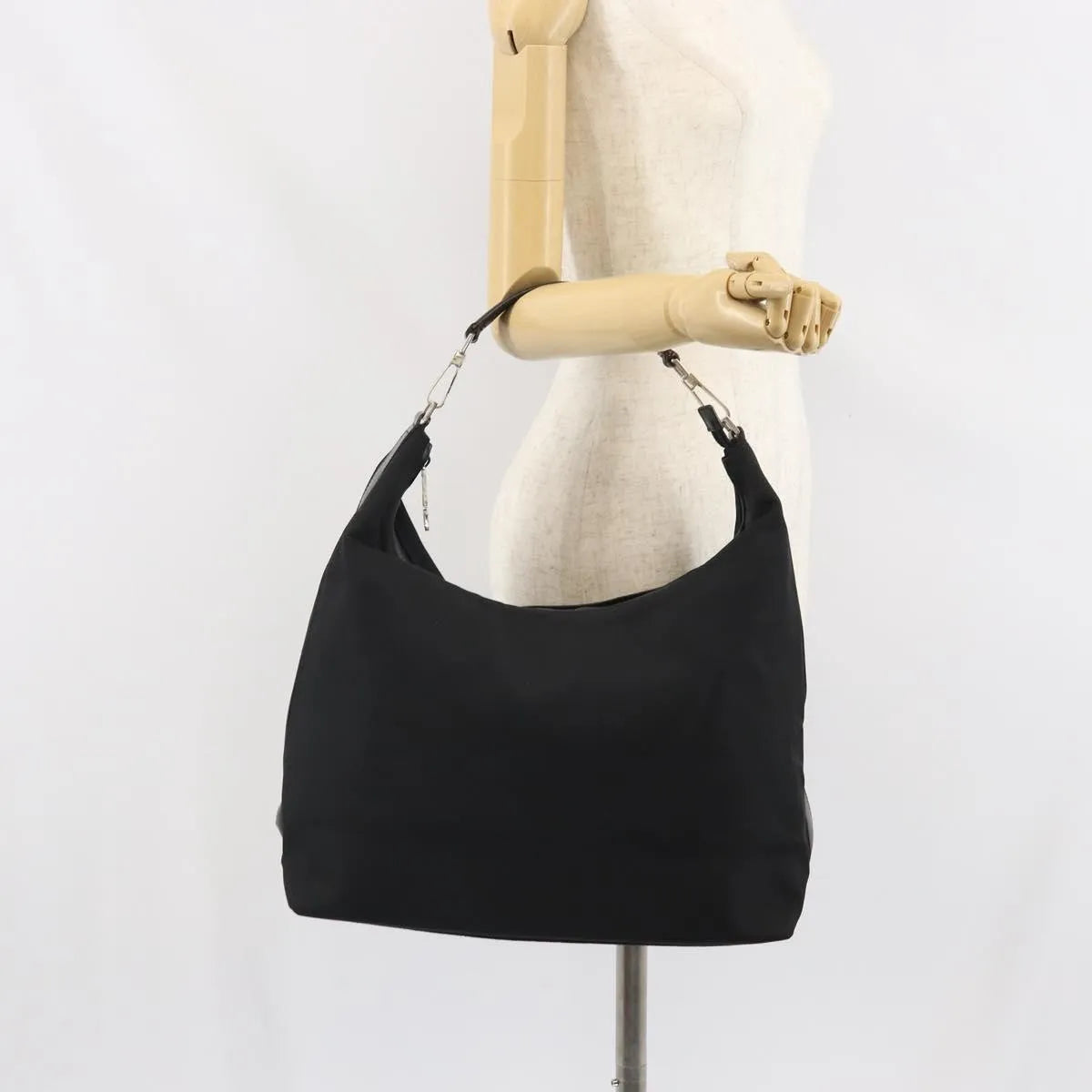 Gucci Vintage Nylon, Black, Nylon, Shoulder Bag