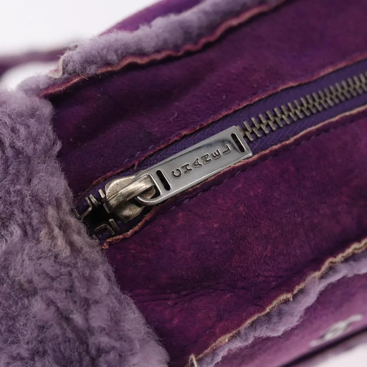 Chanel CC Logo Shearling and Suede, Purple, Suede, Shoulder Bag