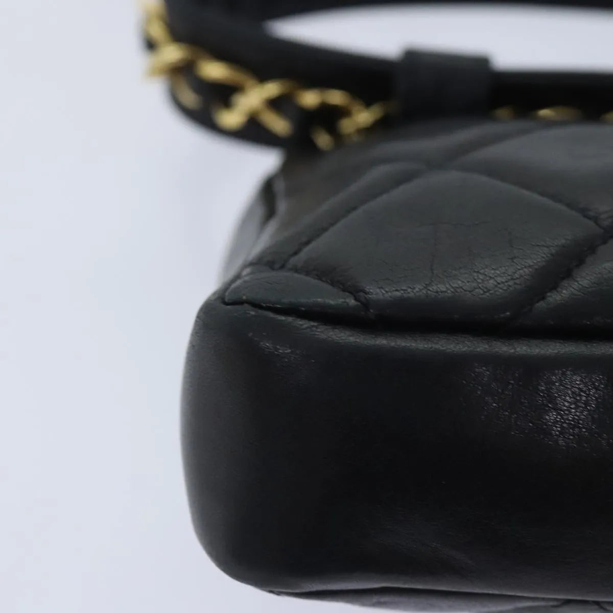 Chanel Vintage CC Waist Lambskin, Black, Leather, Shoulder Bag