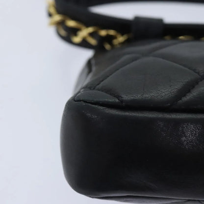 Chanel Vintage CC Waist Lambskin, Black, Leather, Shoulder Bag