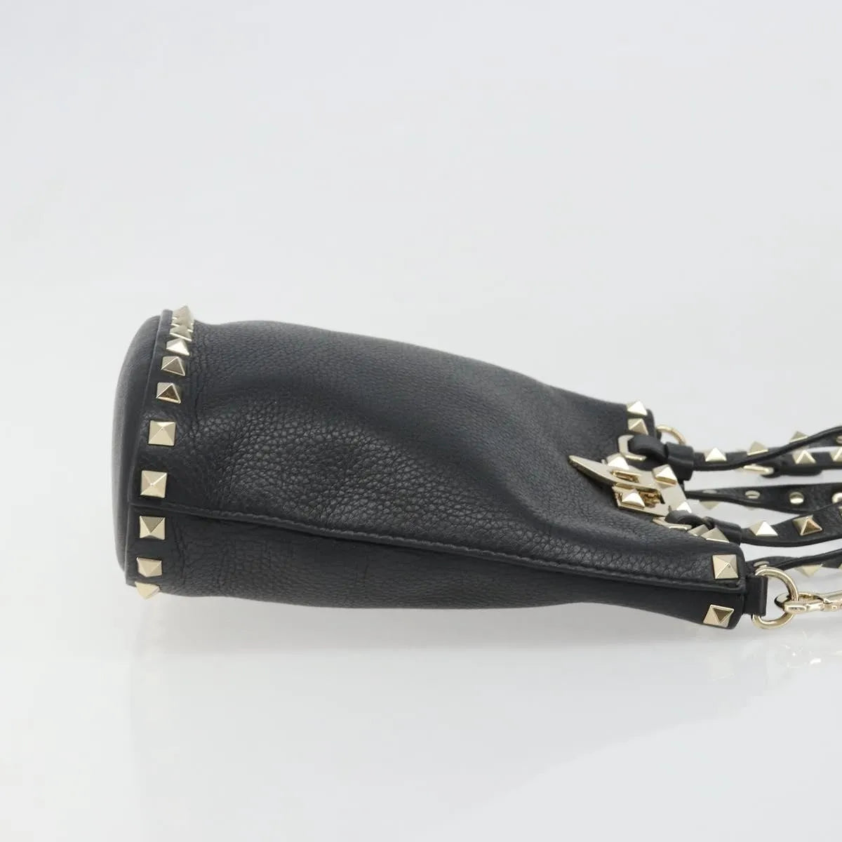 Valentino Garavani Rockstud Leather, Black, Leather, Handbag