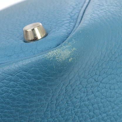 Hermes Picotin Clemence, Blue, Leather, Handbag