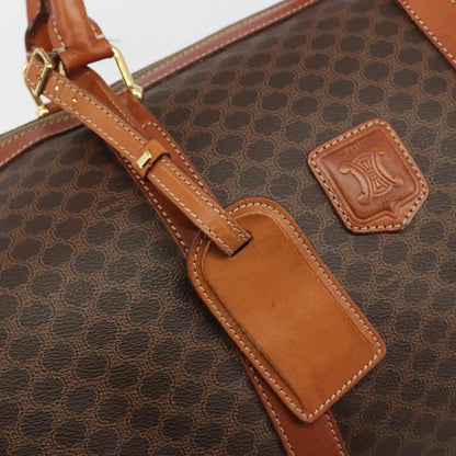 Celine Vintage Duffle Canvas and Leather, Brown, Canvas, Travel Bag