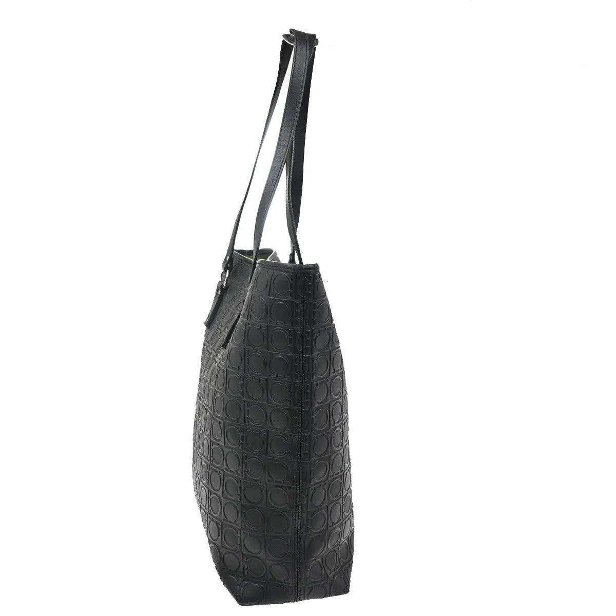 Salvatore Ferragamo Gancini Tote Gancini Canvas, Black, Canvas, Tote Bag