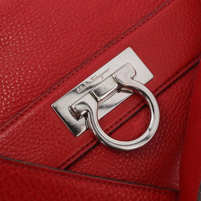 Salvatore Ferragamo Sofia Satchel Leather, Red, Leather, Handbag