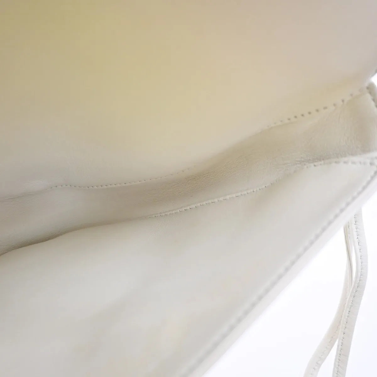 Celine Triangle Leather, White, Leather, Shoulder Bag