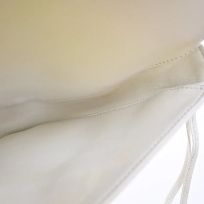 Celine Triangle Leather, White, Leather, Shoulder Bag