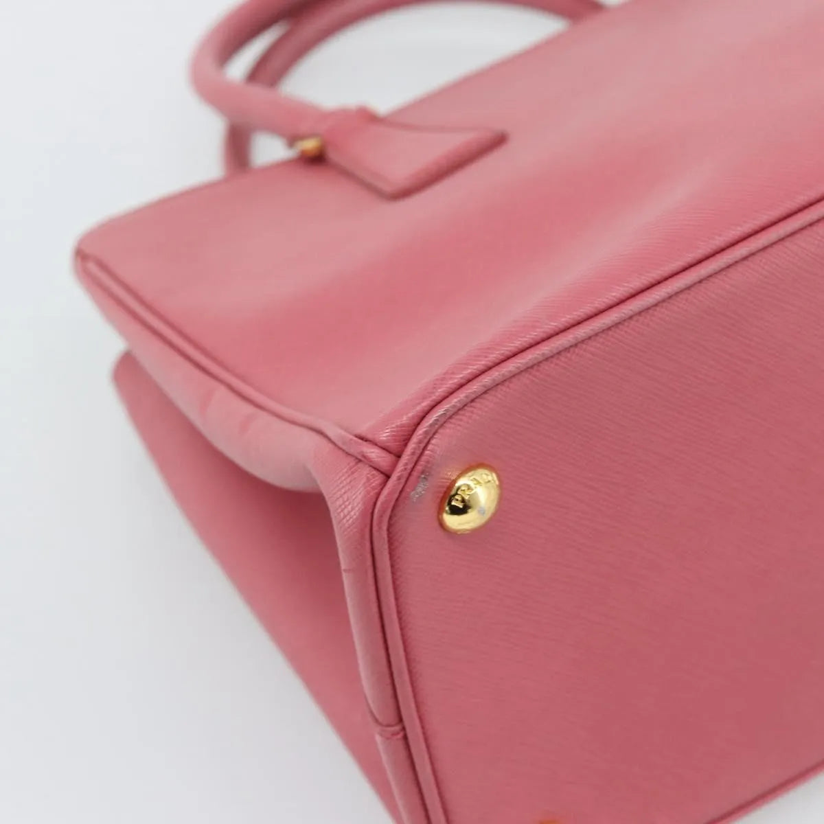 Prada Galleria Double Zip Tote Saffiano Leather, Pink, Leather, Handbag