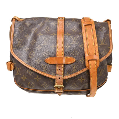 Louis Vuitton Saumur Canvas, Brown, Canvas, Shoulder Bag
