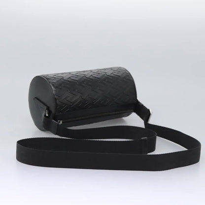 Versace La Greca Leather, Black, Leather, Shoulder Bag