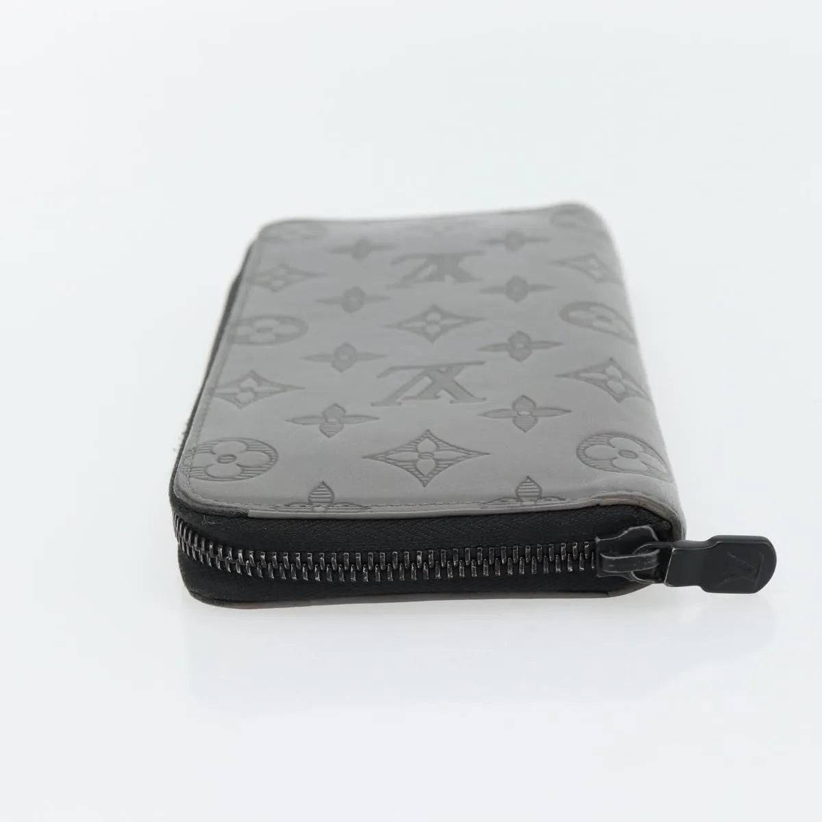 Louis Vuitton Zippy Wallet Vertical Monogram Shadow Leather, Gray, Canvas, Wallet