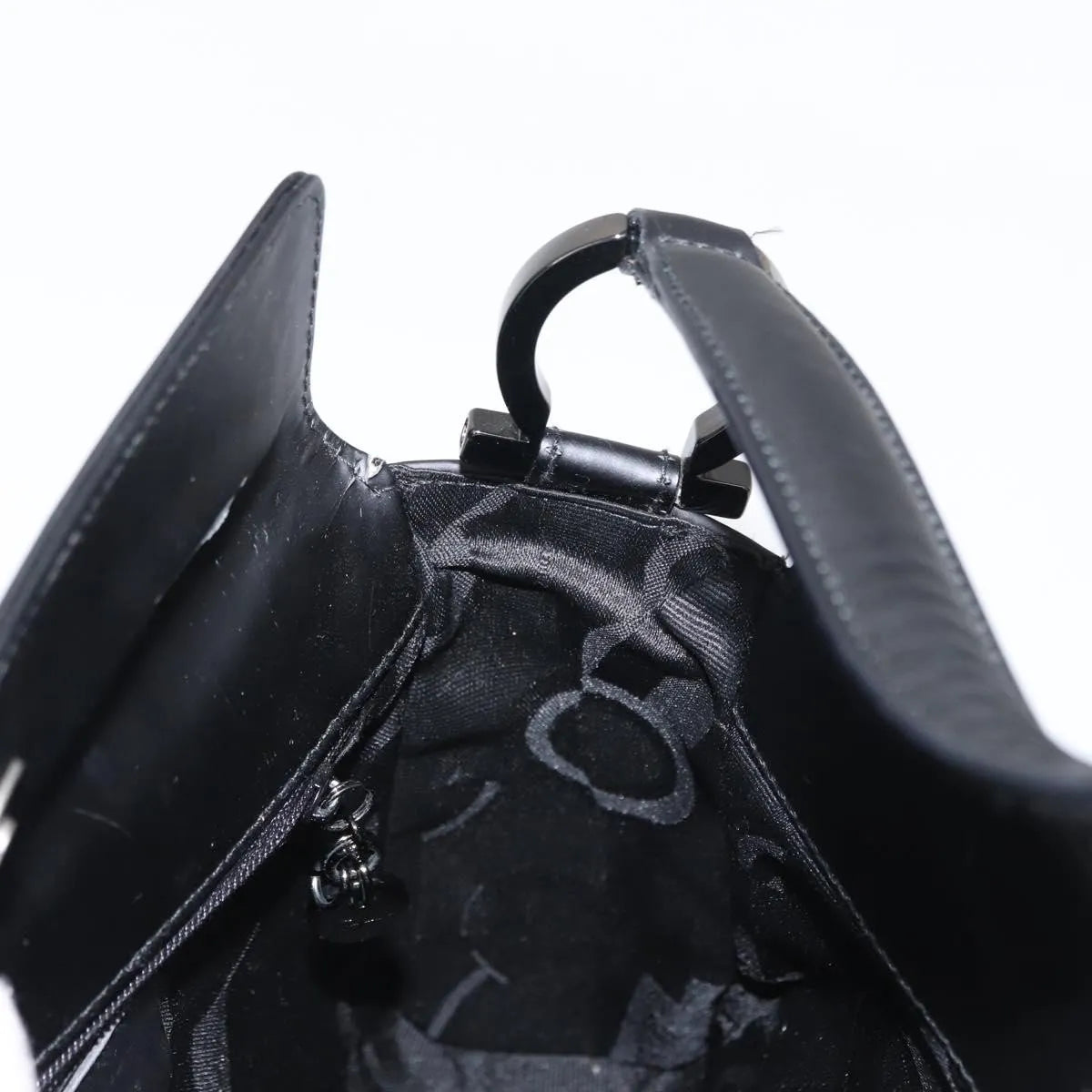 Salvatore Ferragamo Gancini Patent leather, Black, Patent Leather, Shoulder Bag
