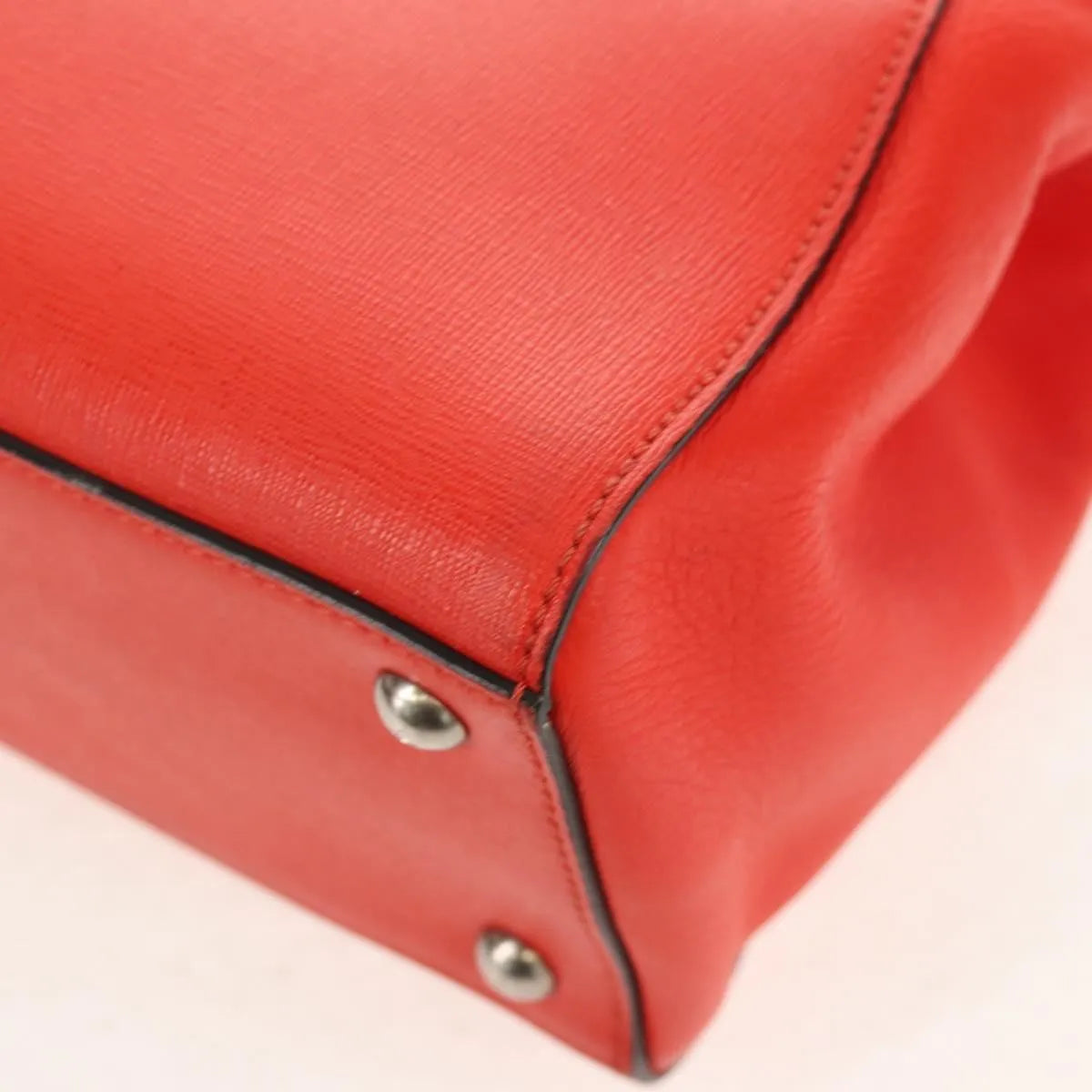 Fendi 2Jours Leather, Red, Leather, Tote Bag