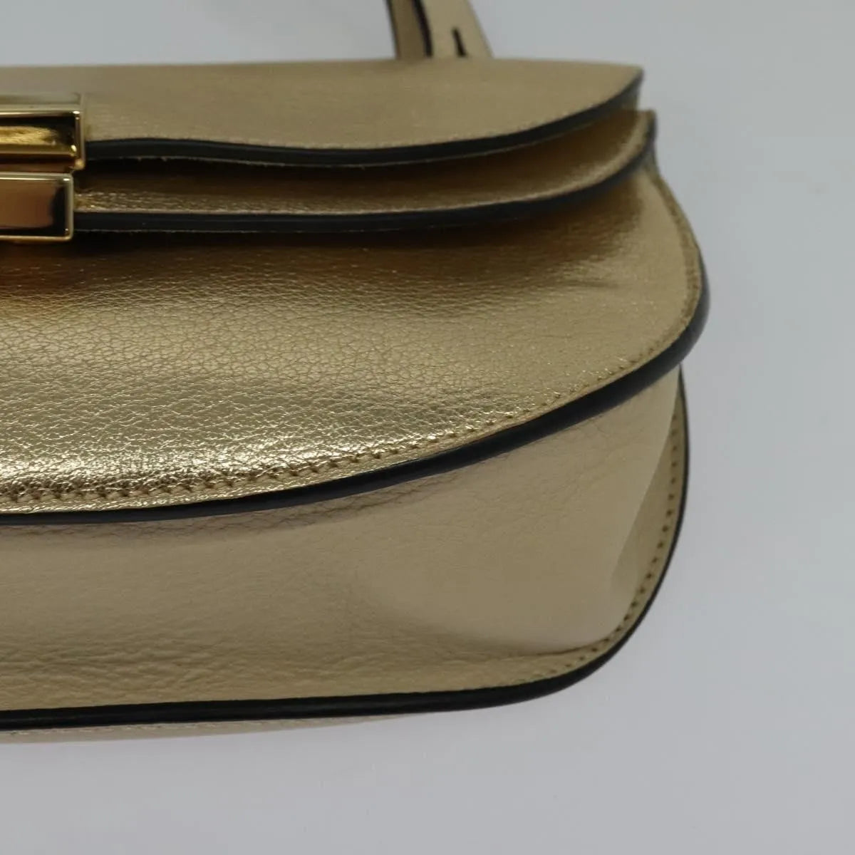 Chloe Georgia Leather, Gold, Leather, Shoulder Bag