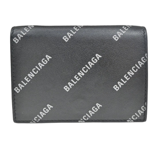 Balenciaga Trifold Leather, Black, Leather, Wallet