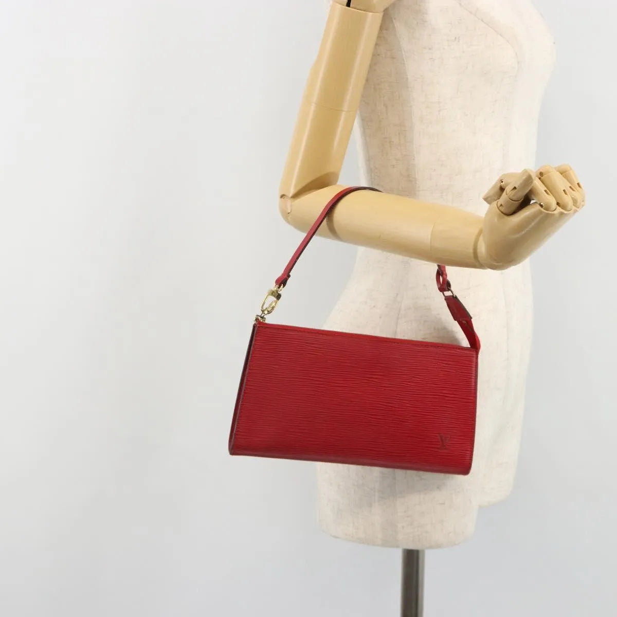 Louis Vuitton Pochette Accessoires Epi, Red, Leather, Clutch