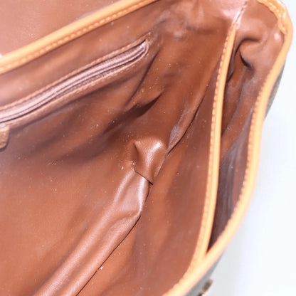 Valentino Garavani Vintage Canvas and Leather, Brown, Canvas, Shoulder Bag