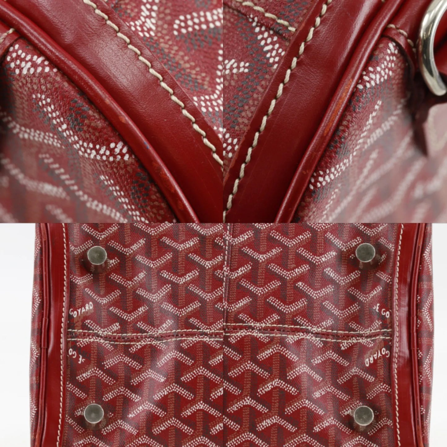 Goyard Boston Coated Canvas, Red, PVC, Handbag