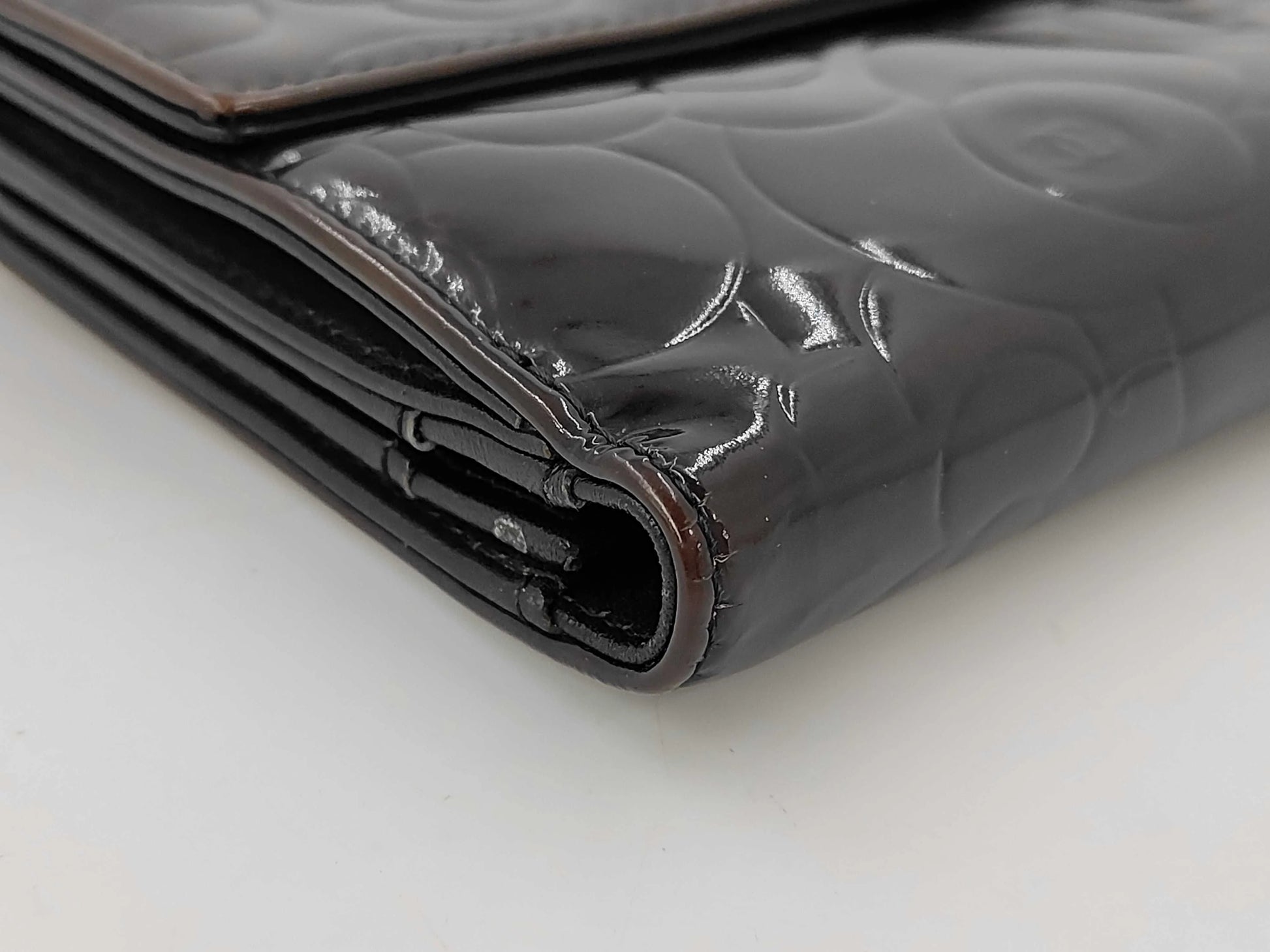 Chanel Camellia Flap Organizer Camellia Lambskin, Black, Leather, Wallet