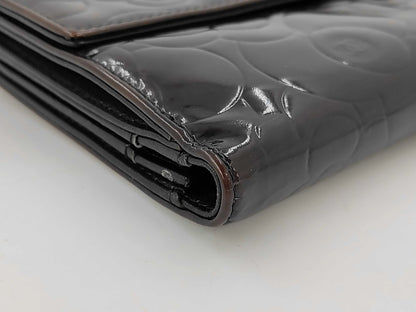 Chanel Camellia Flap Organizer Camellia Lambskin, Black, Leather, Wallet
