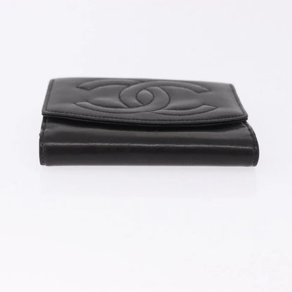 Chanel Vintage Timeless Bifold Lambskin, Black, Leather, Wallet