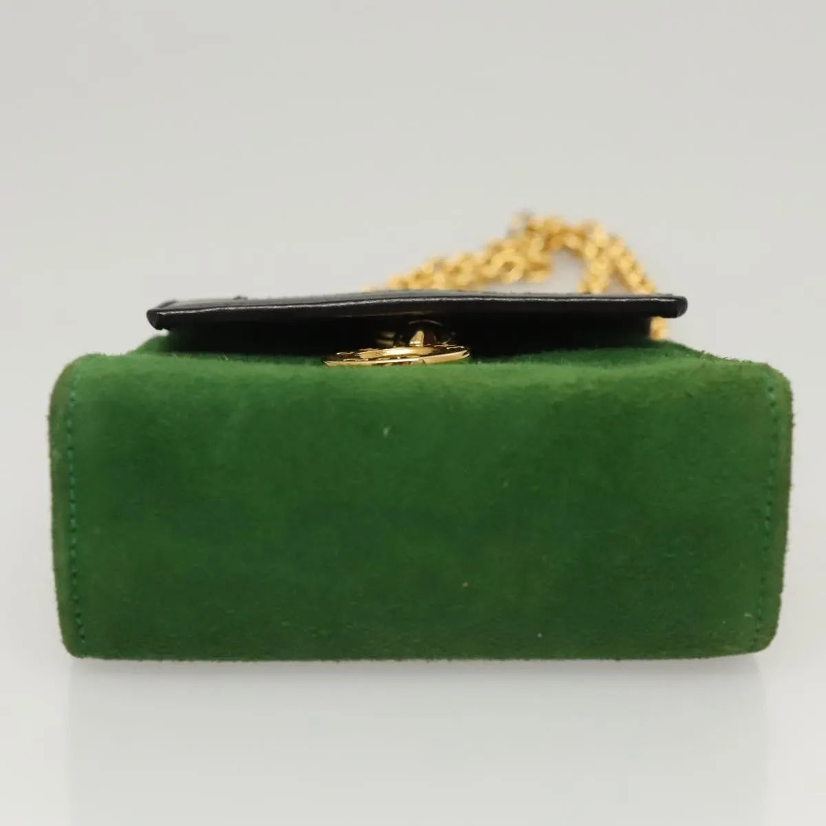 Celine Circle Logo Suede, Green, Suede, Clutch