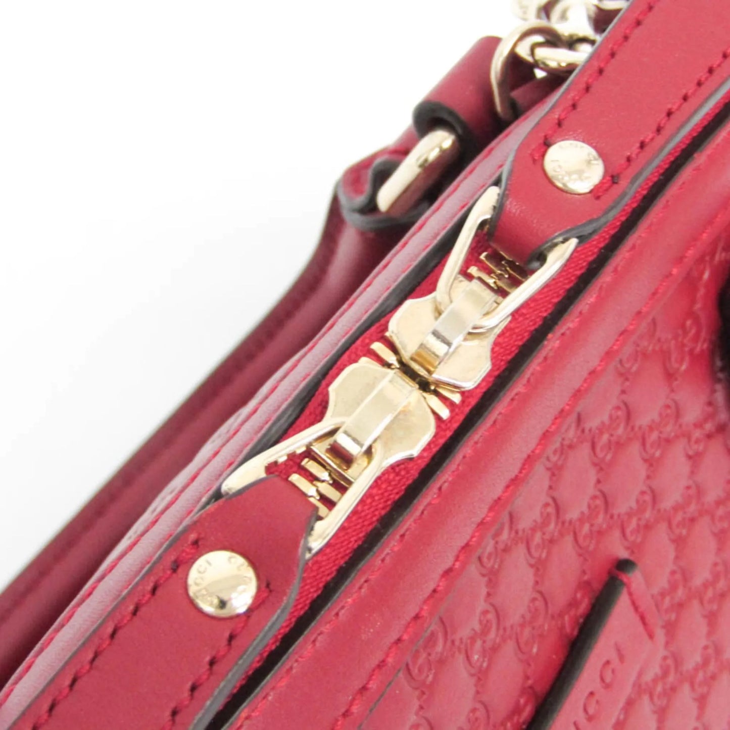 Gucci Convertible Dome Satchel Microguccissima Leather, Red, Leather, Handbag