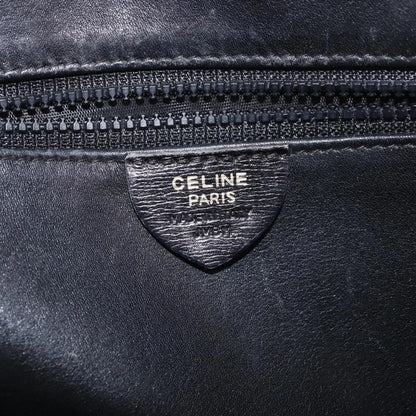 Celine Vintage Circle Logo Leather, Black, Leather, Shoulder Bag