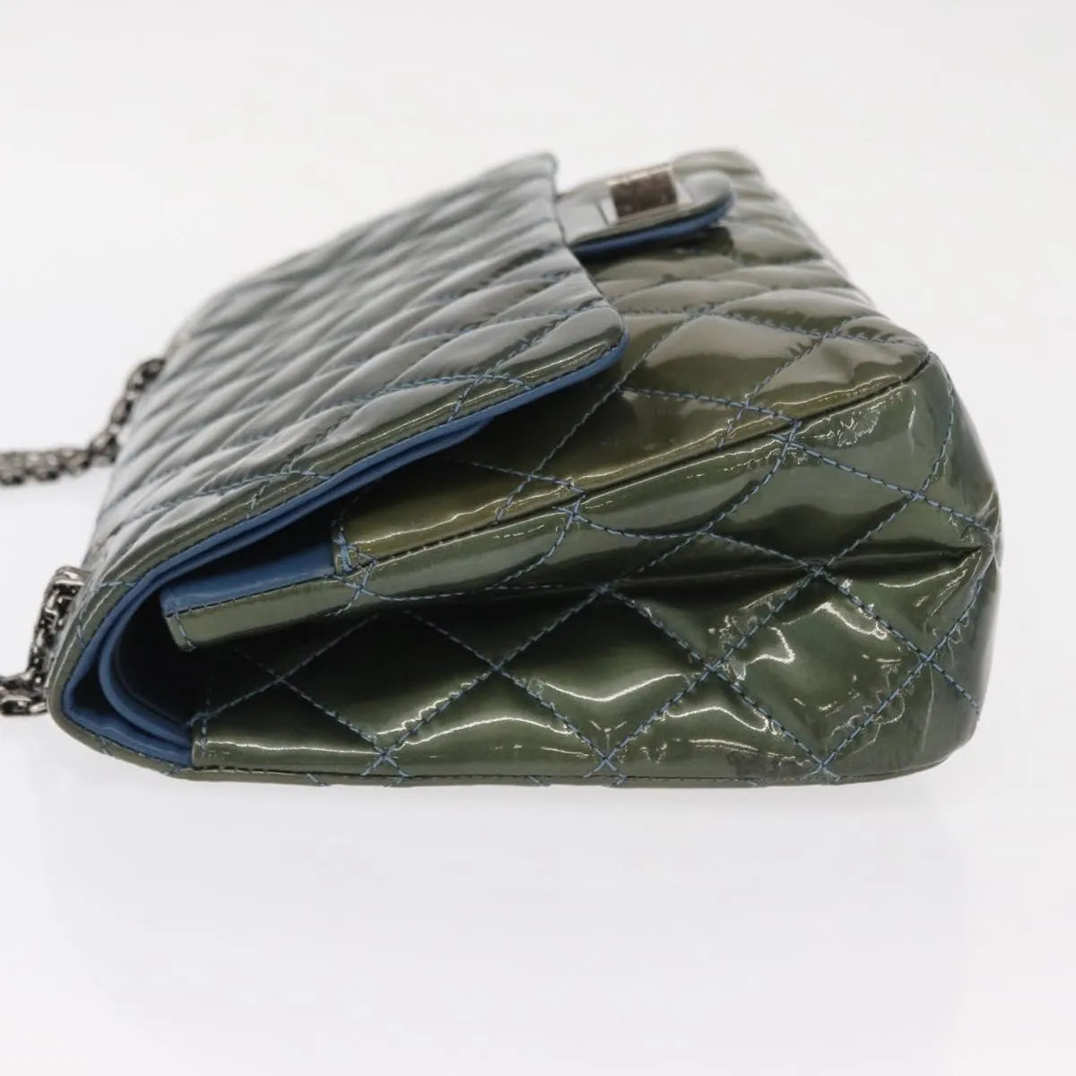 Chanel Reissue 2.55 Flap Quilted Patent, Green, Metal, Shoulder Bag