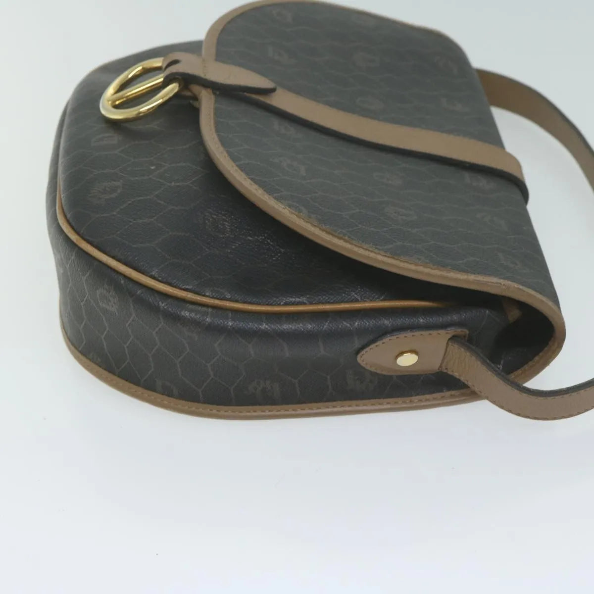 Christian Dior Vintage CD Flap Canvas, Black, Canvas, Shoulder Bag