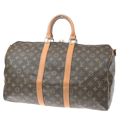 Louis Vuitton Keepall Bandoulière Monogram, Brown, Canvas, Travel Bag