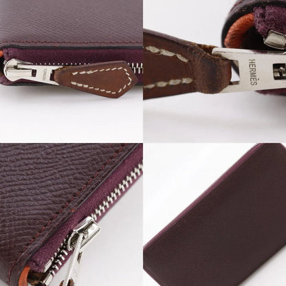 Hermes Azap Zip Around Epsom, Burgundy, Leather, Wallet
