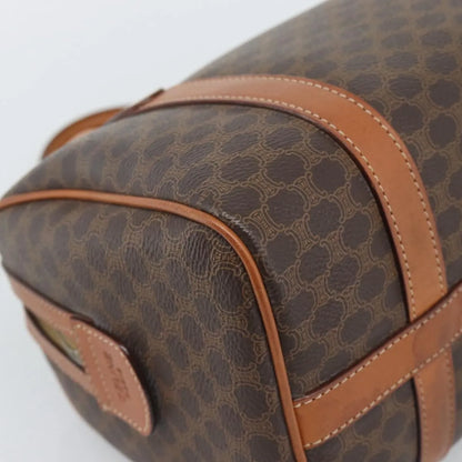 Celine boston Macadam Canvas, Brown, PVC, Travel Bag
