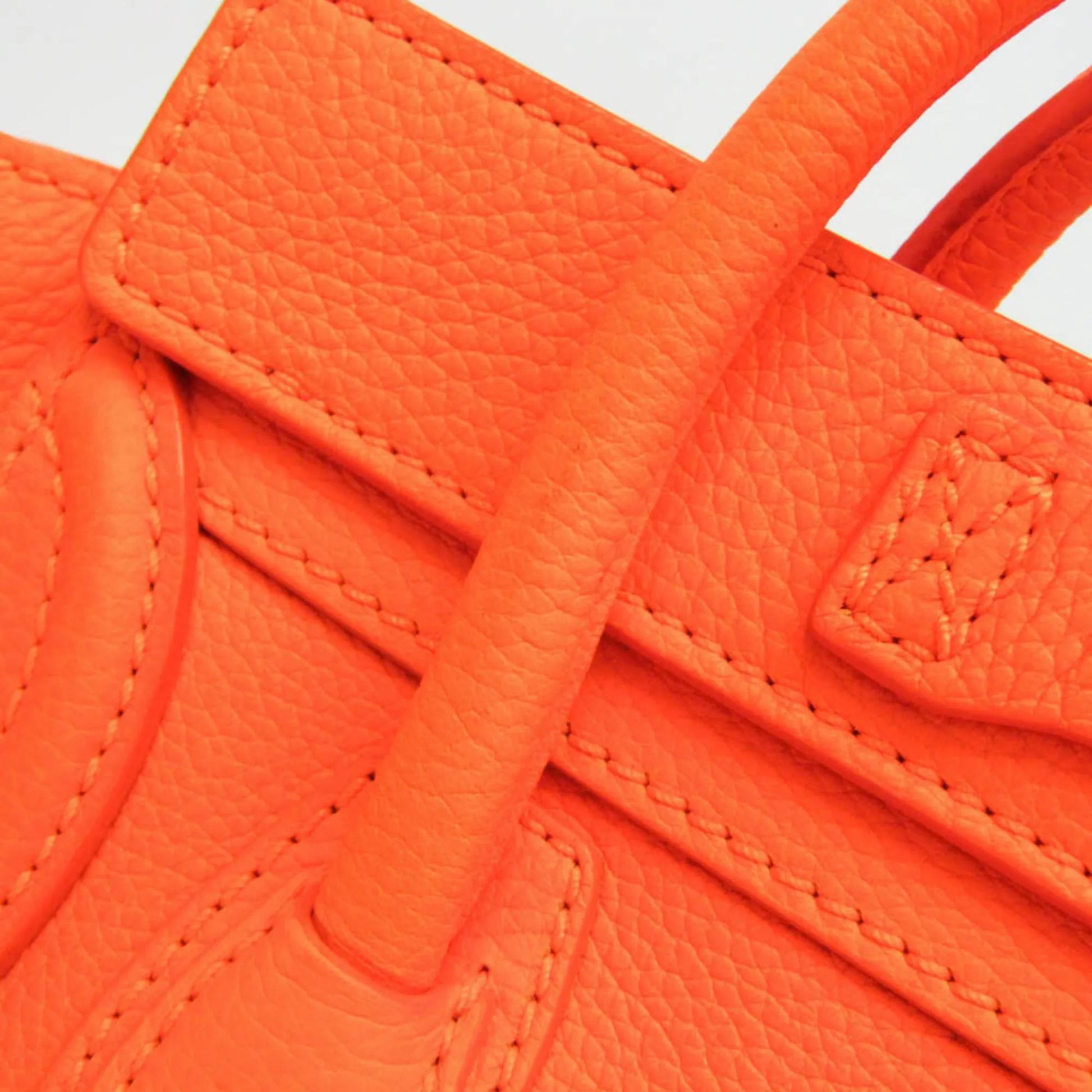 Celine Multicolor Luggage Leather, Orange, Leather, Handbag