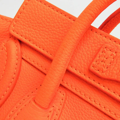 Celine Multicolor Luggage Leather, Orange, Leather, Handbag