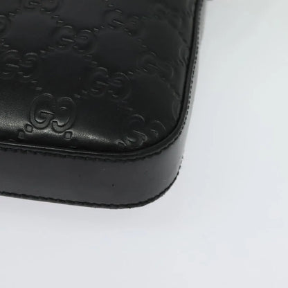 Gucci Signature Zip Messenger Guccissima Leather, Black, Leather, Shoulder Bag