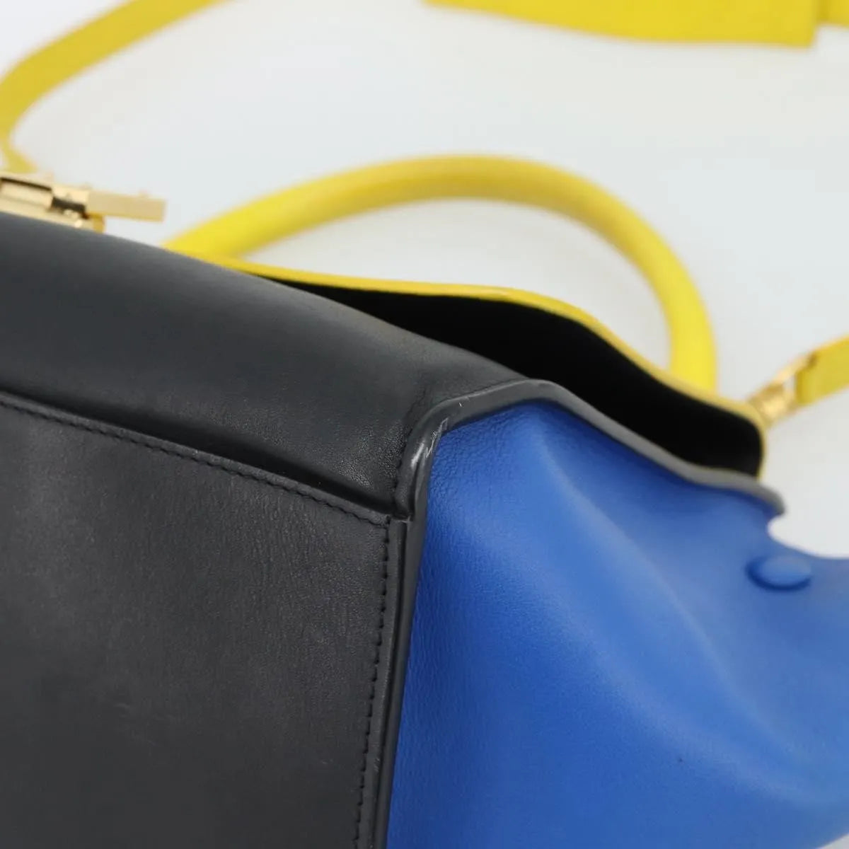 Celine Tricolor Trapeze Leather, Multicolour, Leather, Handbag