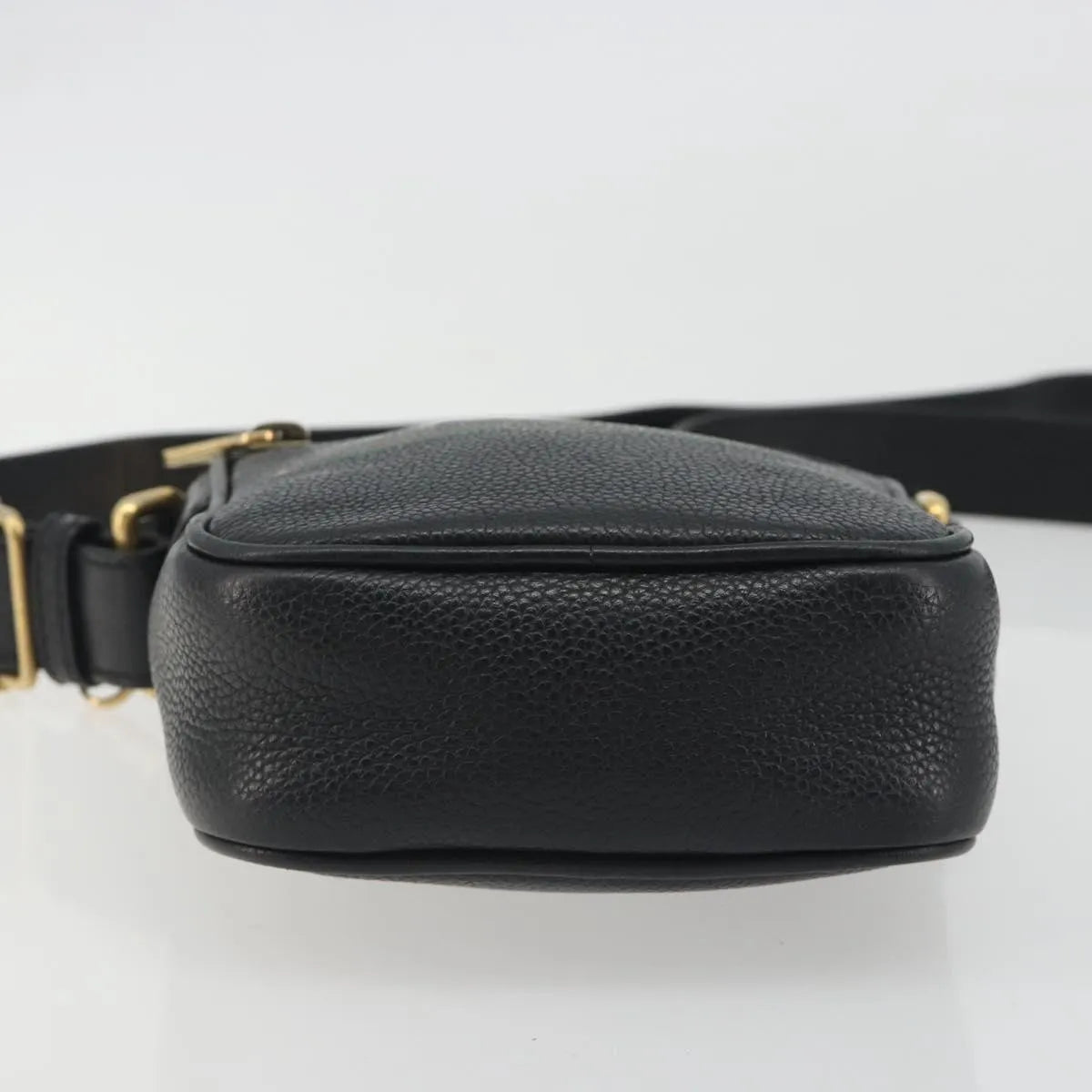 Gucci Logo Zip Messenger Printed Leather, Black, Leather, Clutch