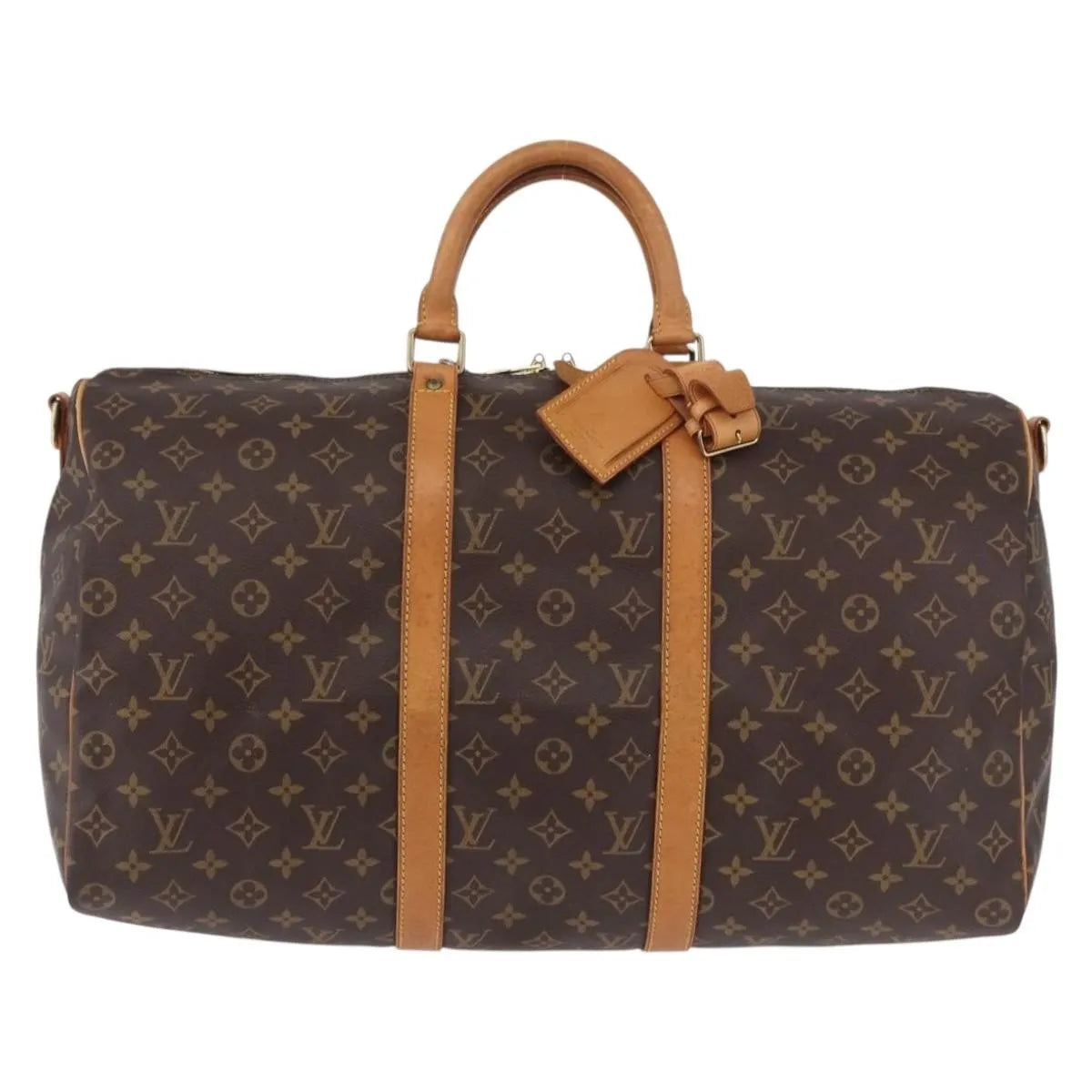 Louis Vuitton Keepall Bandoulière Monogram, Brown, Canvas, Travel Bag