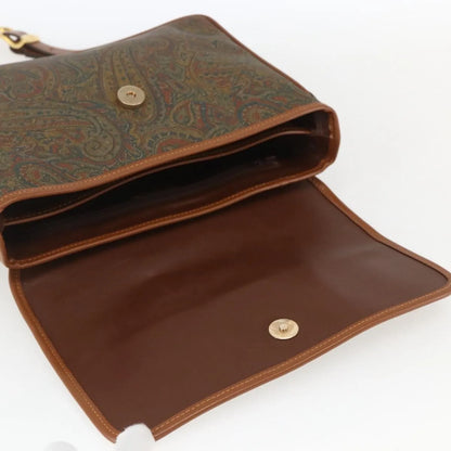 Valentino Garavani Vintage Canvas and Leather, Brown, Canvas, Shoulder Bag