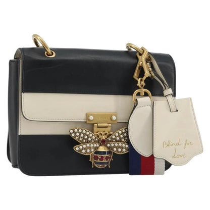 Gucci Queen Margaret Flap Colorblock Leather, Black, Leather, Shoulder Bag