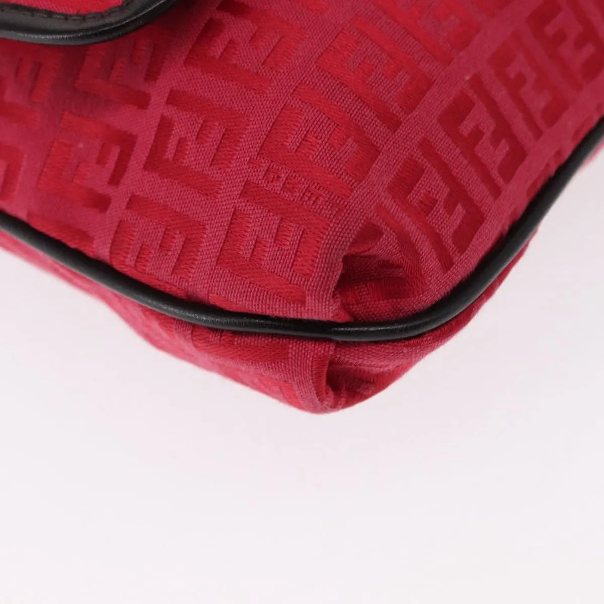 Fendi Vintage Flap Zucchino Canvas, Red, Canvas, Shoulder Bag